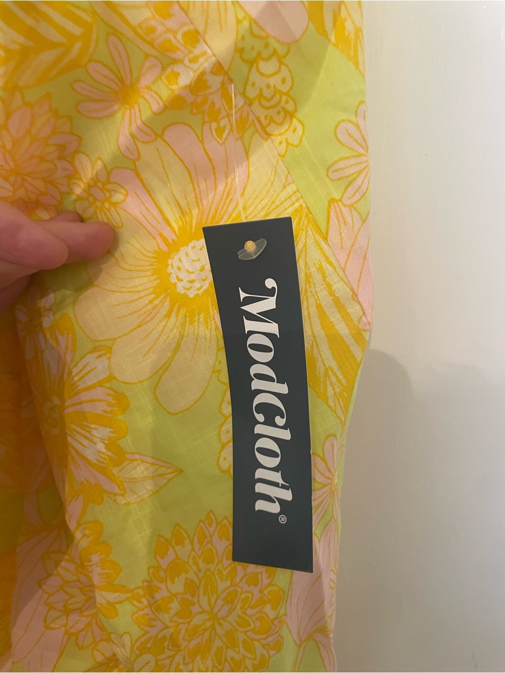 ModCloth Yellow & Green Floral Ruffle Strap Camisole - Picture 4 of 4